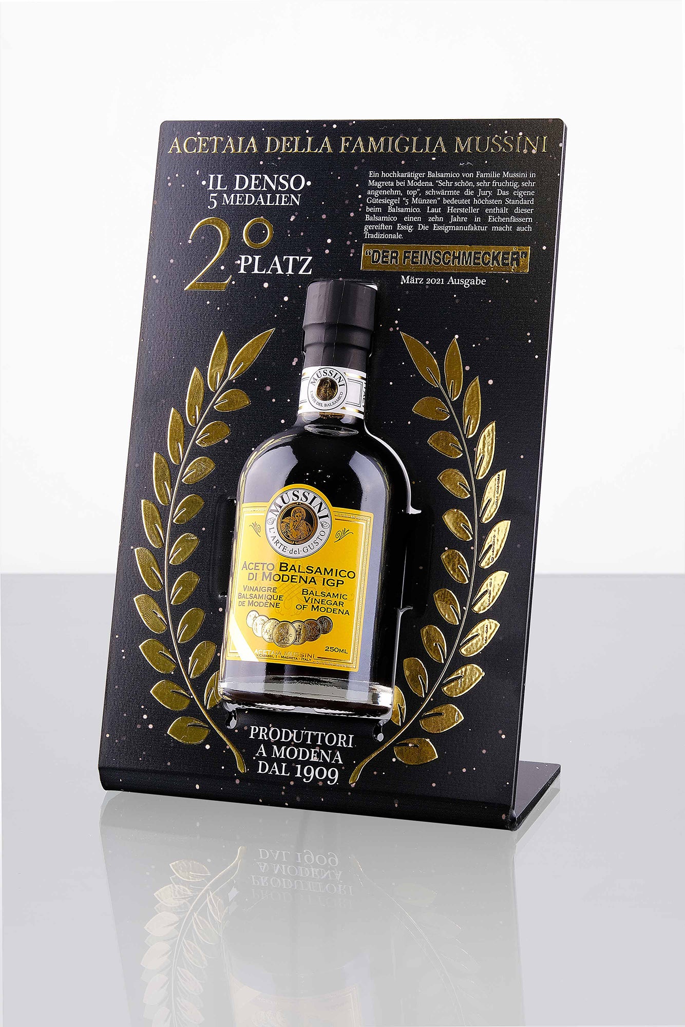 Mussini PGI Balsamic Vinegar of Modena 5 Gold Medals 6-Pack