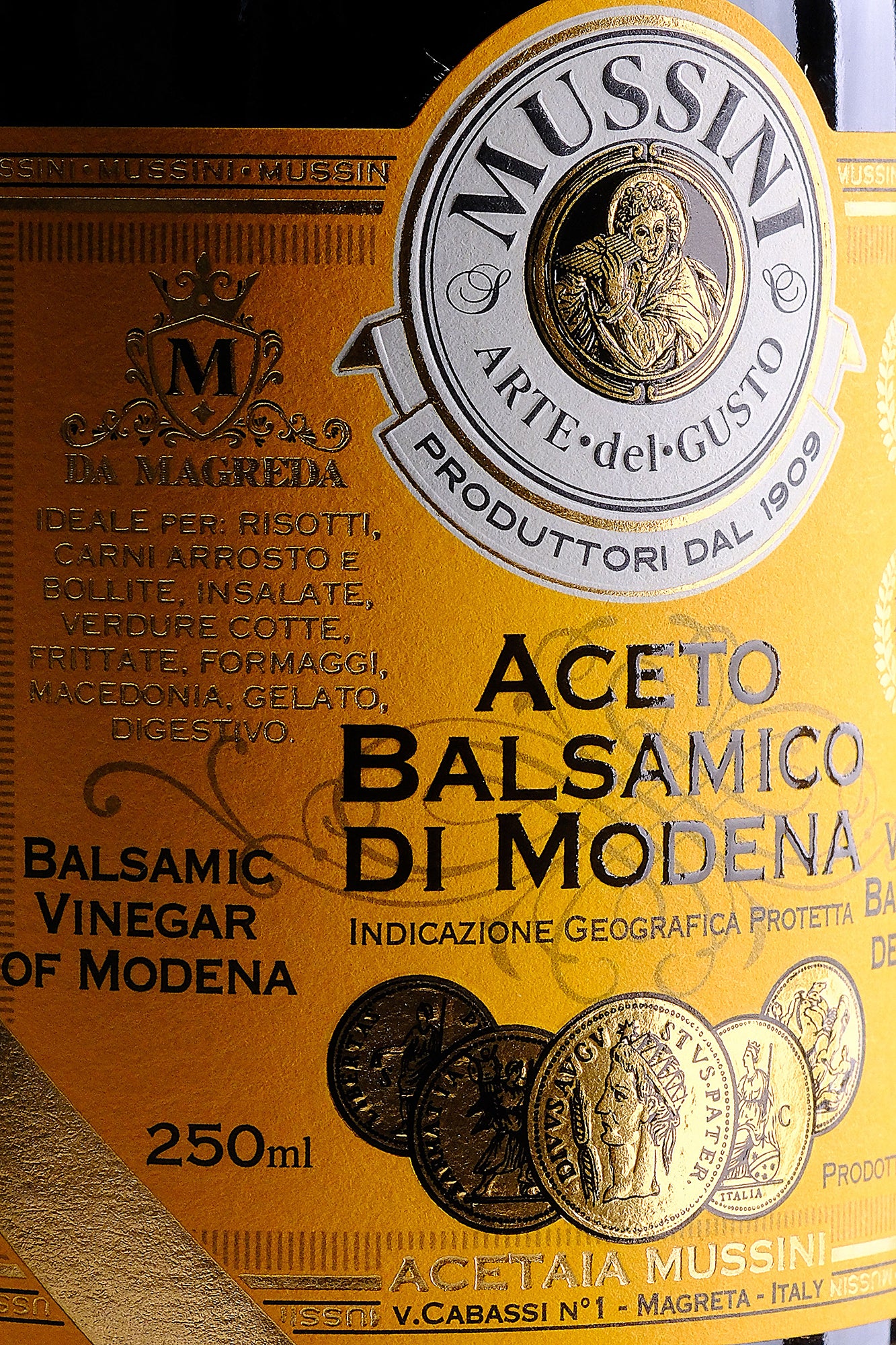 Mussini PGI Balsamic Vinegar of Modena 5 Gold Medals 6-Pack