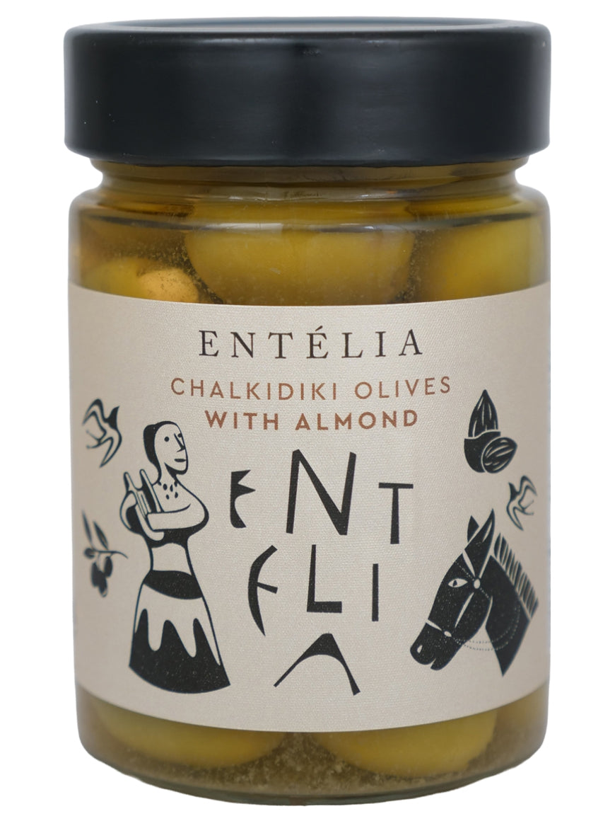 Entelia Chalkidiki Olives with Almonds (Single Unit)