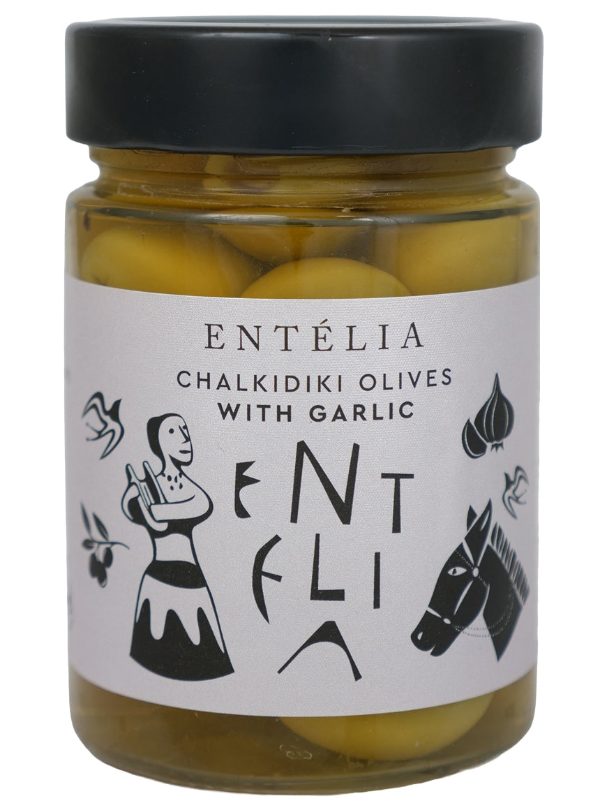 Entelia Chalkidiki Olives with Garlic (Single Unit)