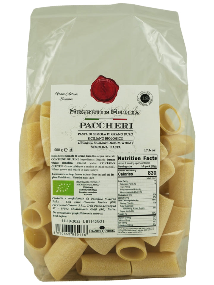 Frantoi Cutrera Organic Paccheri 8-Pack