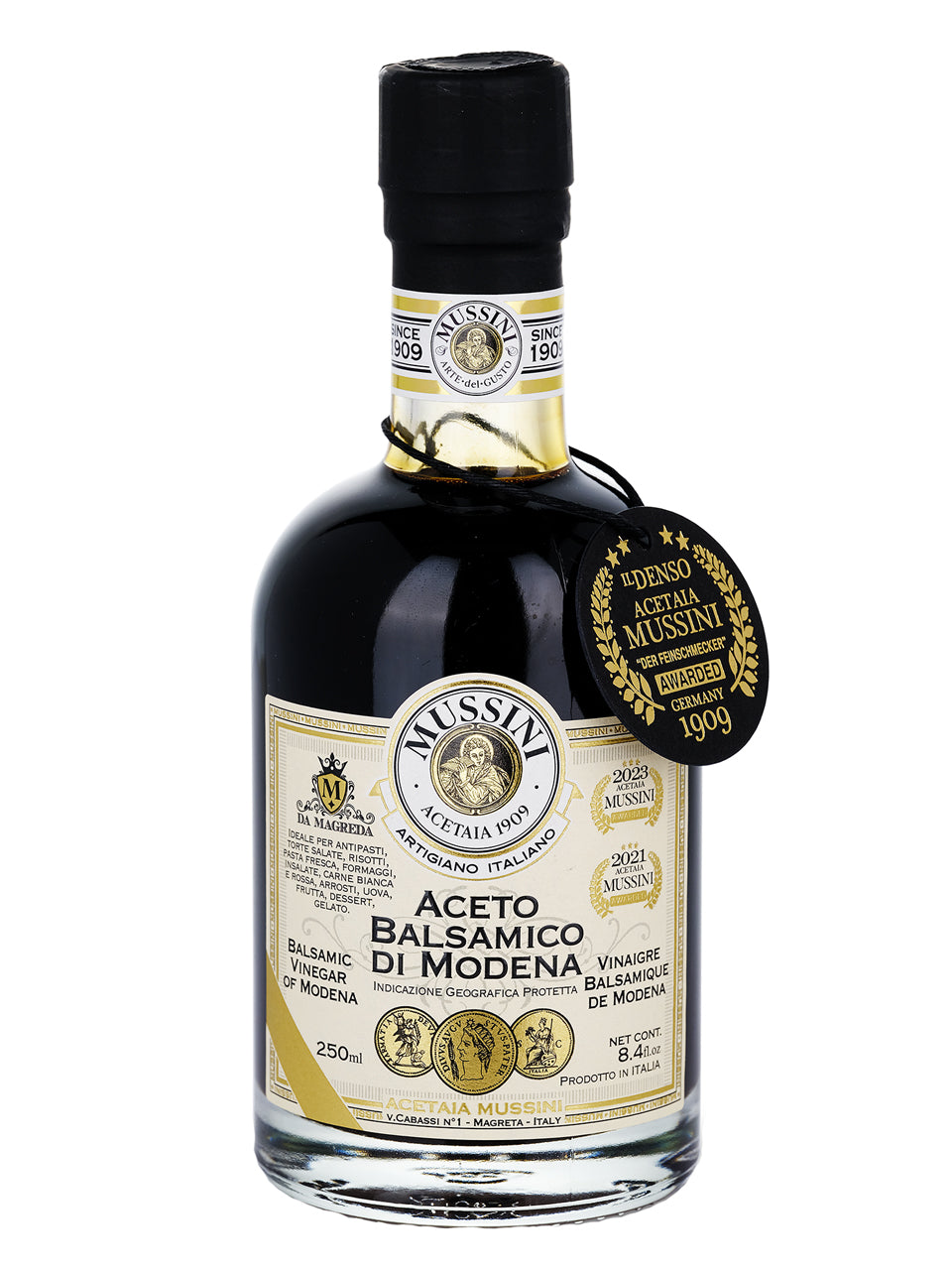 Mussini PGI Balsamic Vinegar of Modena 3 Gold Medals 6-Pack