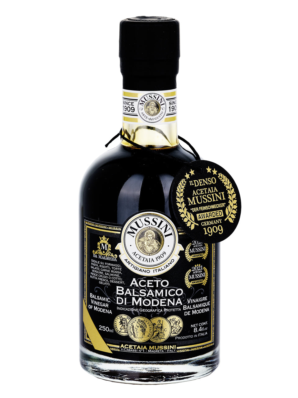 Mussini PGI Balsamic Vinegar of Modena 4 Gold Medals 6-Pack