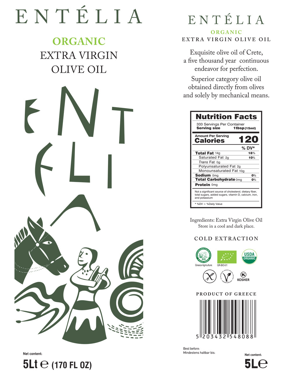 Entelia Organic 5L Tin 4-Pack