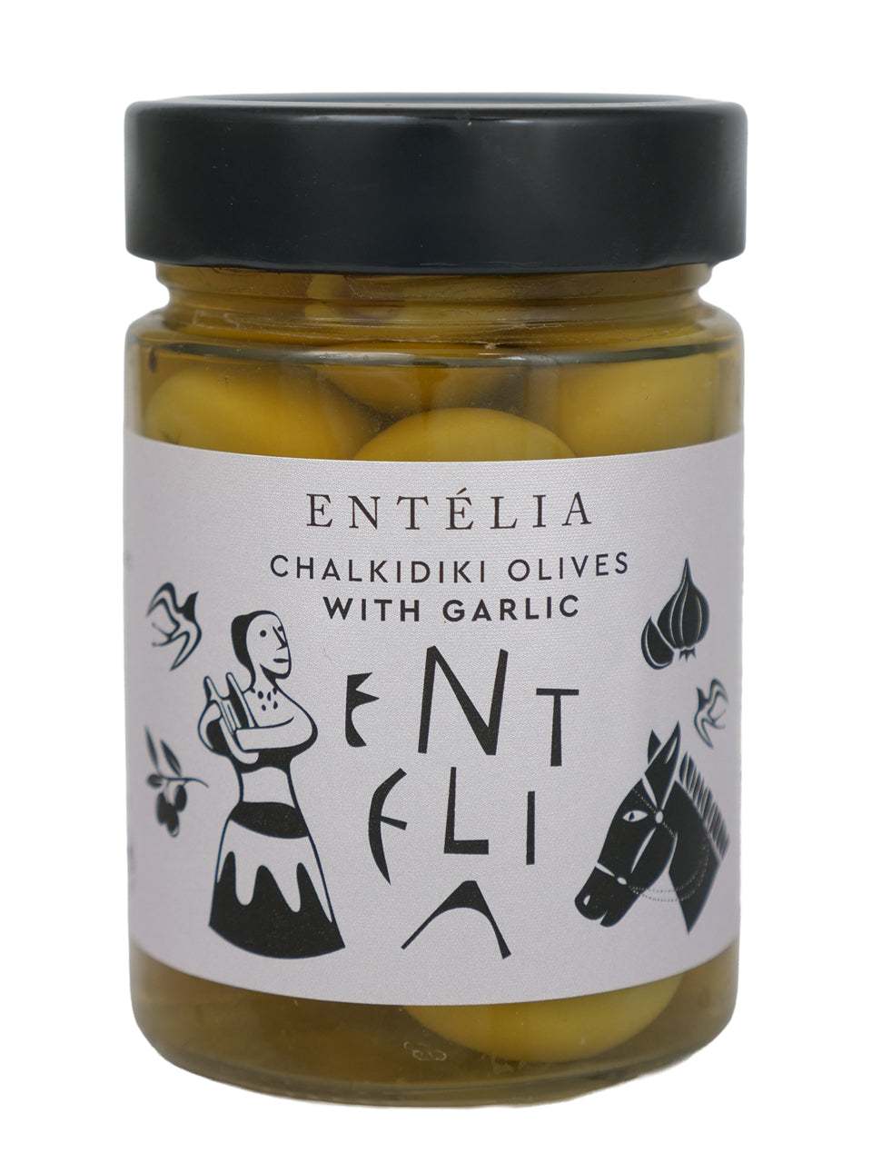 Entelia Chalkidiki Olives with Garlic (Single Unit)