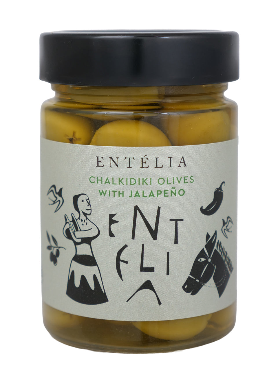Entelia Chalkidiki Olives with Jalapeño (Single Unit)