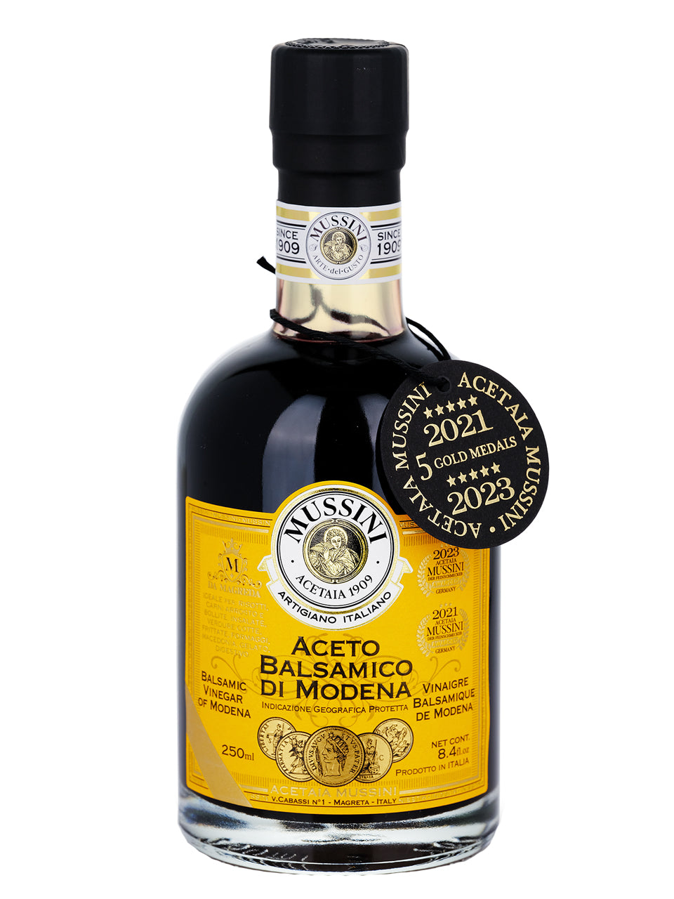 Mussini PGI Balsamic Vinegar of Modena 5 Gold Medals 6-Pack