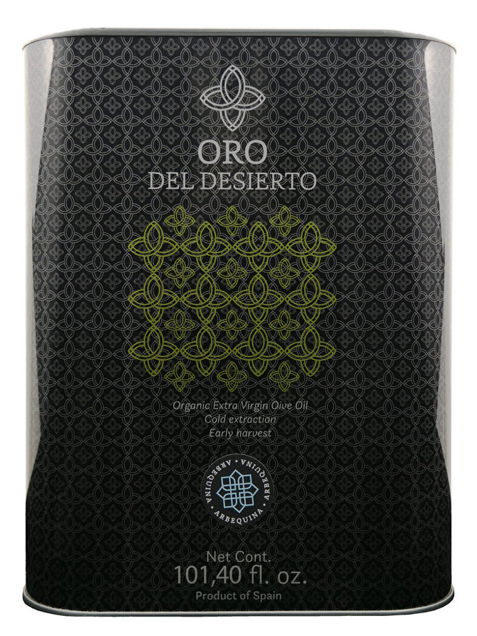 Oro del Desierto Organic Arbequina 3L Tin (Single Unit)