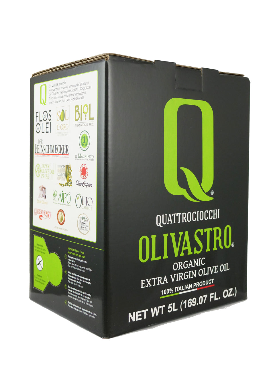 Quattrociocchi Olivastro Organic 5L Bag-in-Box 4-Pack